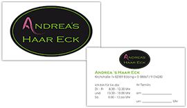 Visitenkarten Andreas Haar Eck