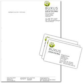 Geschäftsausstattung BUXUS Stiftung